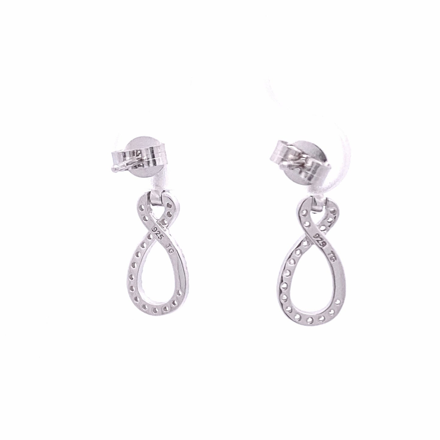 Back view of Elegant Teardrop shaped studs with friction post back.