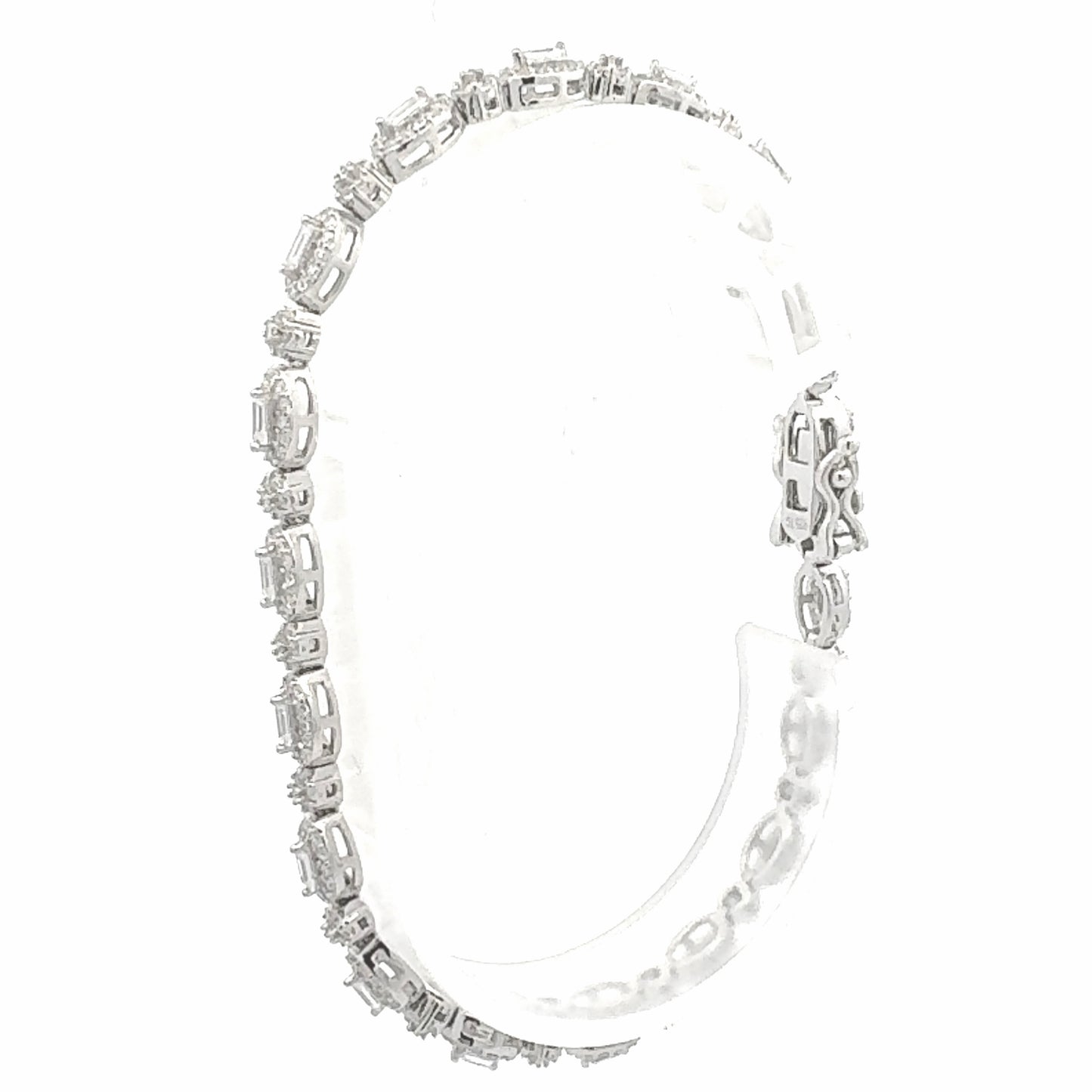 Silver Vintage Bracelet on white background side view