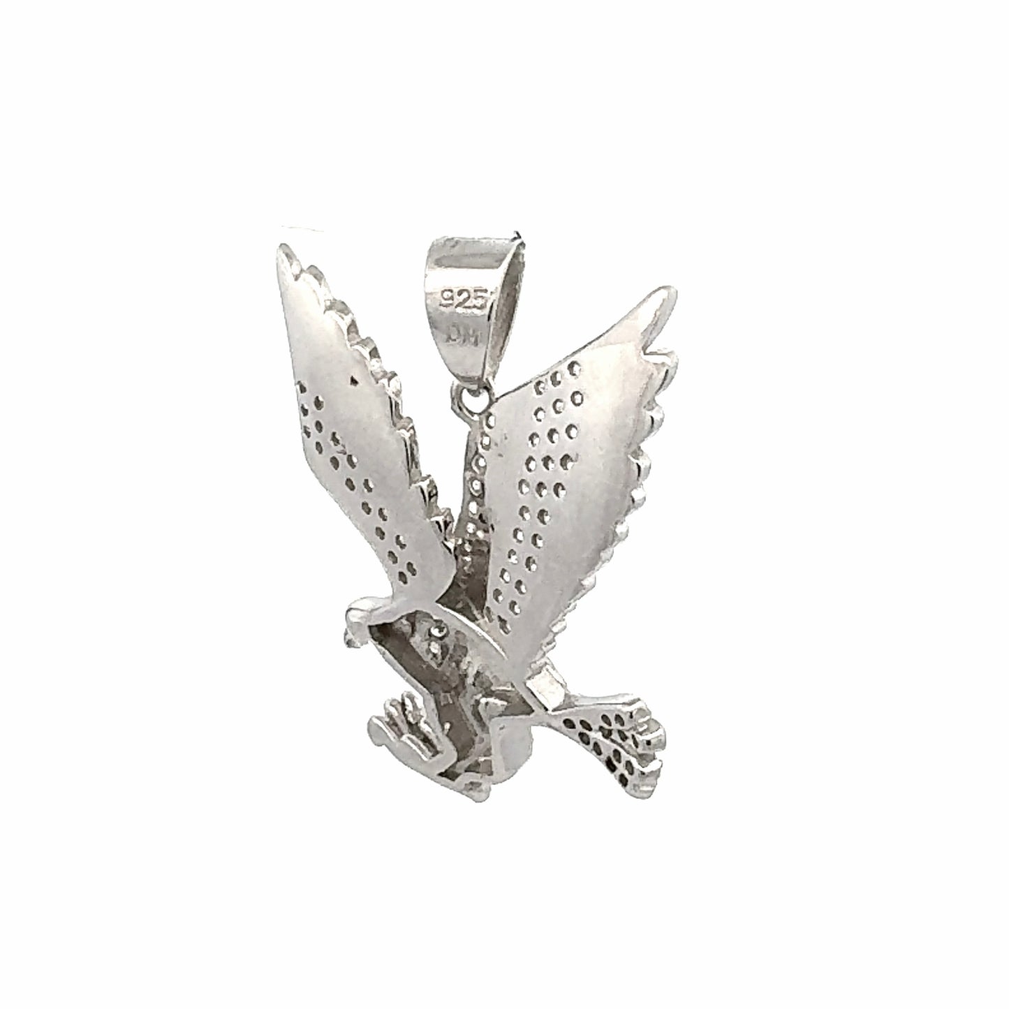 Silver Eagle Zirconia Pendant back view