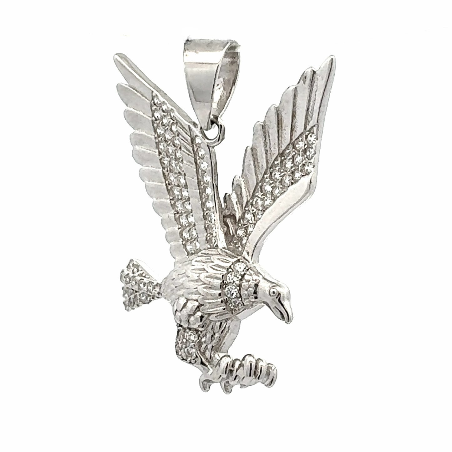 Silver Eagle Zirconia Pendant side view