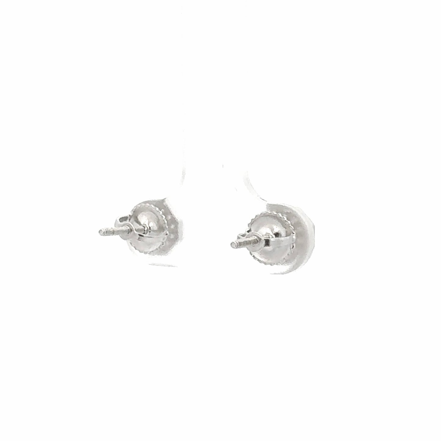 Silver Octagon Zirconia Studs back view