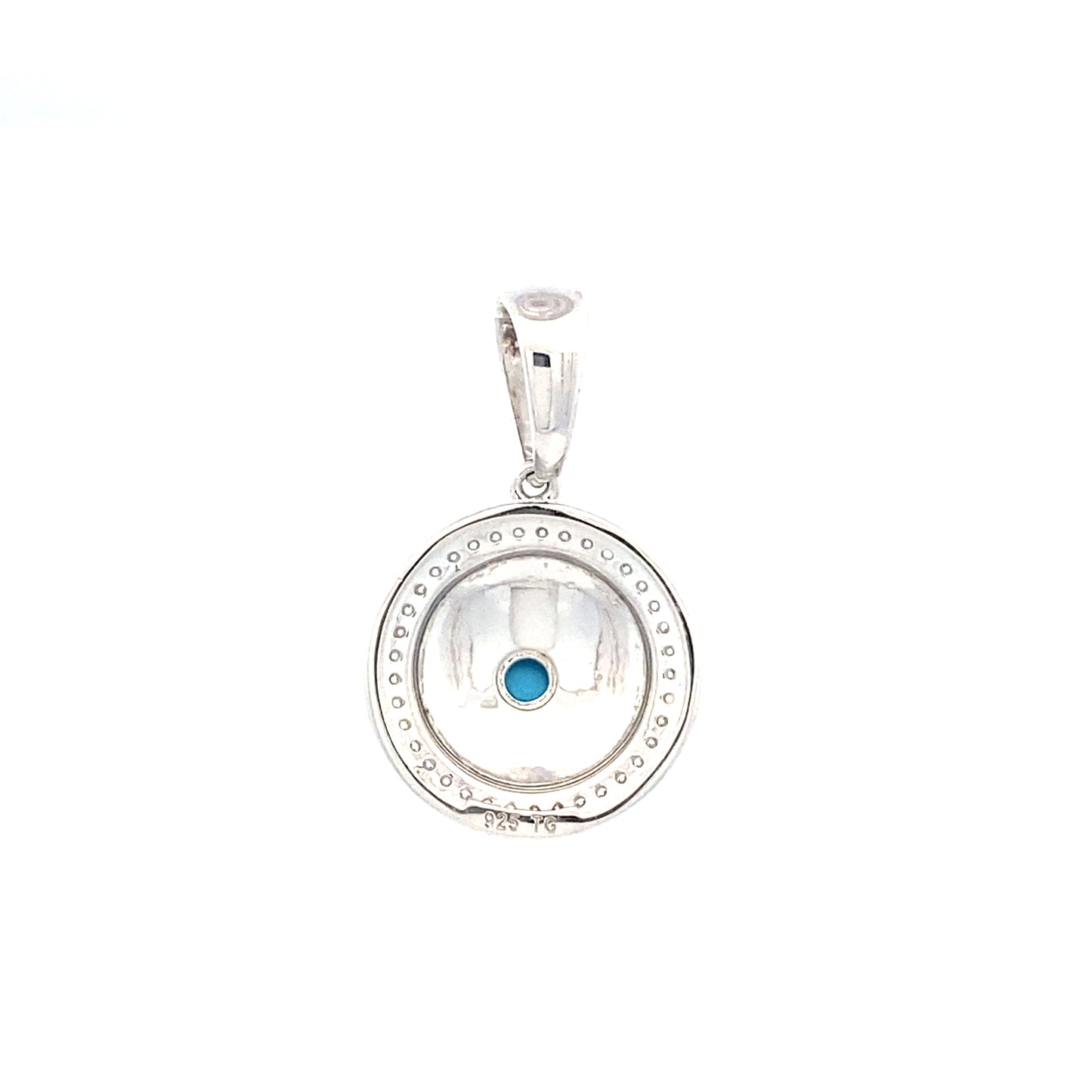 Round Evil Eye Pendant with Zirconia back view