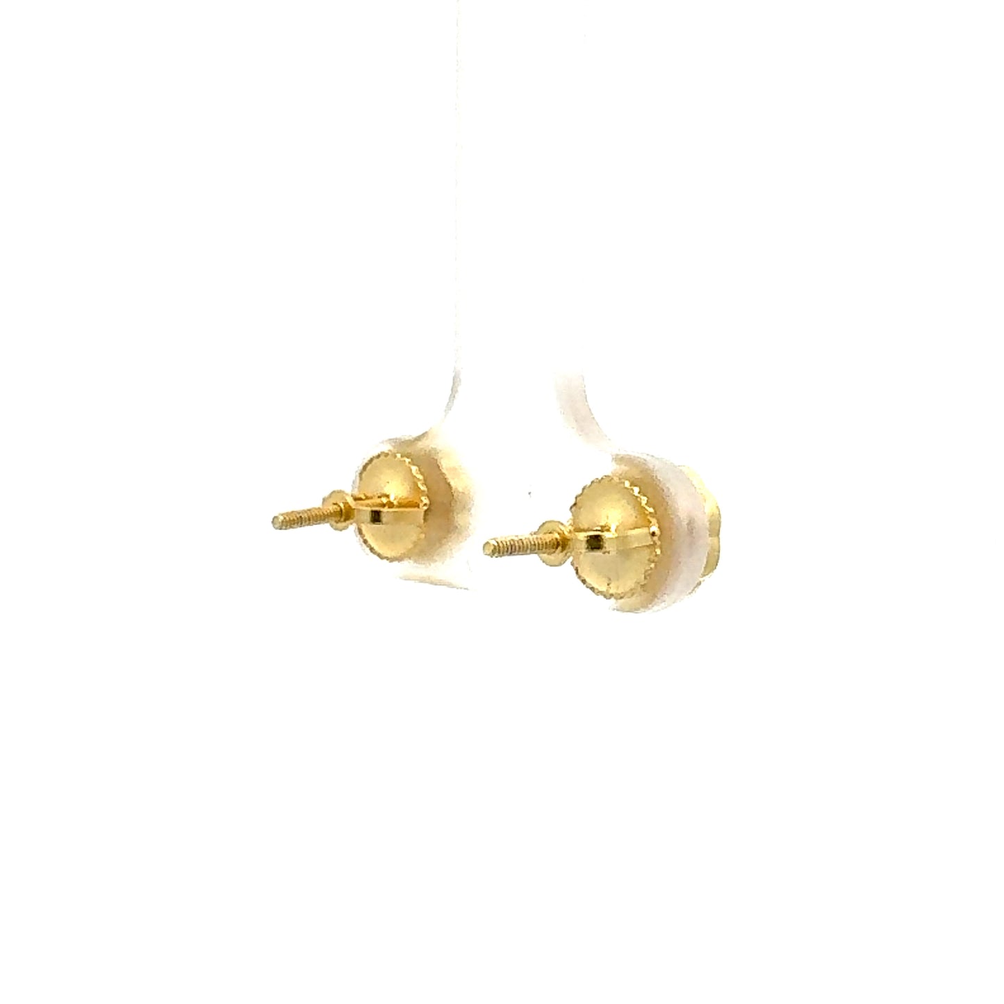 Wavy Zirconia Studs in gold color back view
