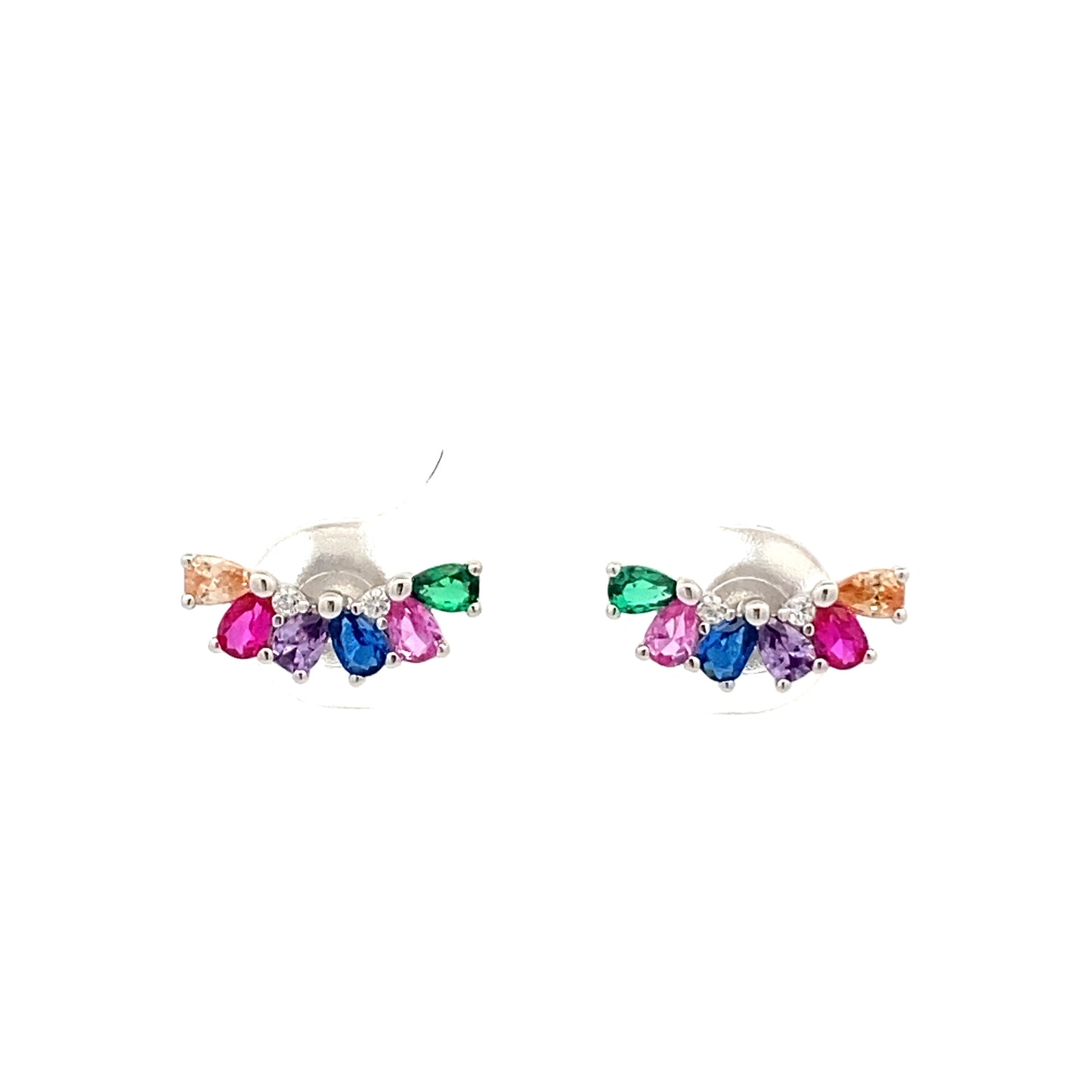 Multicolor (Yellow, Fuchsia, Purple, Blue, Pink, Green, White) Zirconia Marquise Friction Post Studs