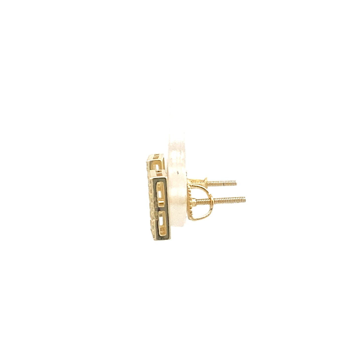 Gold-Plated Square Threaded Post Studs with Zirconia (side image)