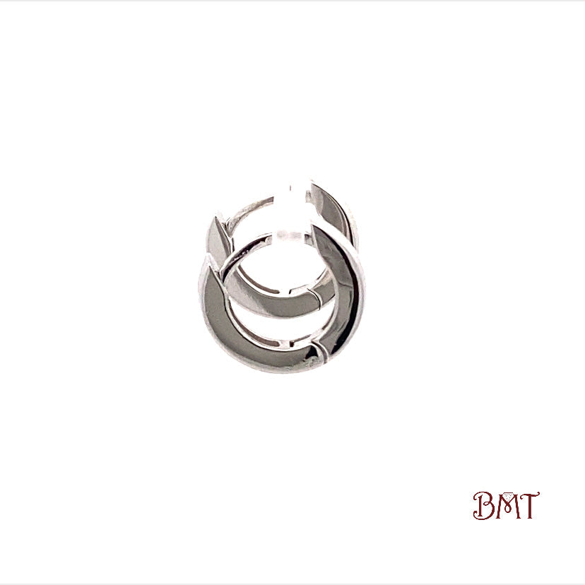 Plain Silver Huggie Hoops (Back)