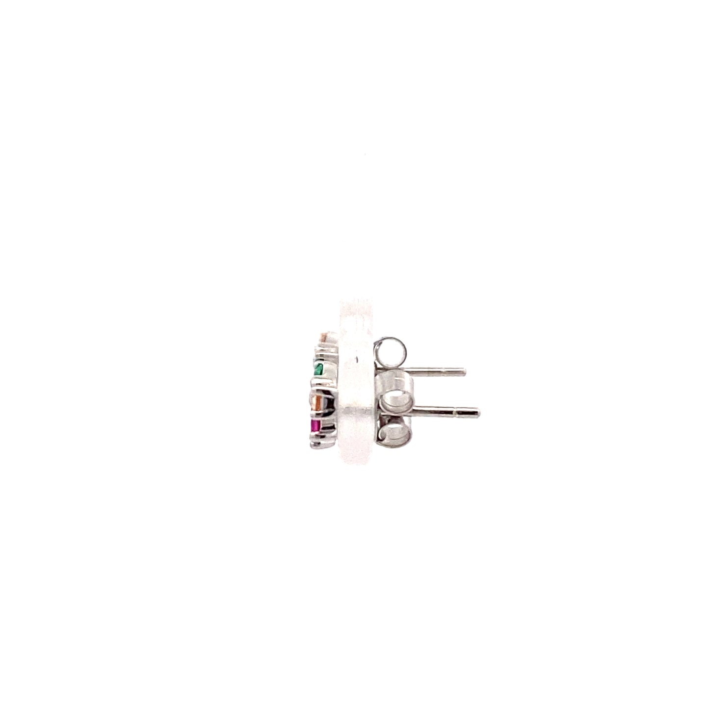 Multicolor (Yellow, Fuchsia, Purple, Blue, Pink, Green, White) Zirconia Marquise Friction Post Studs (side image)