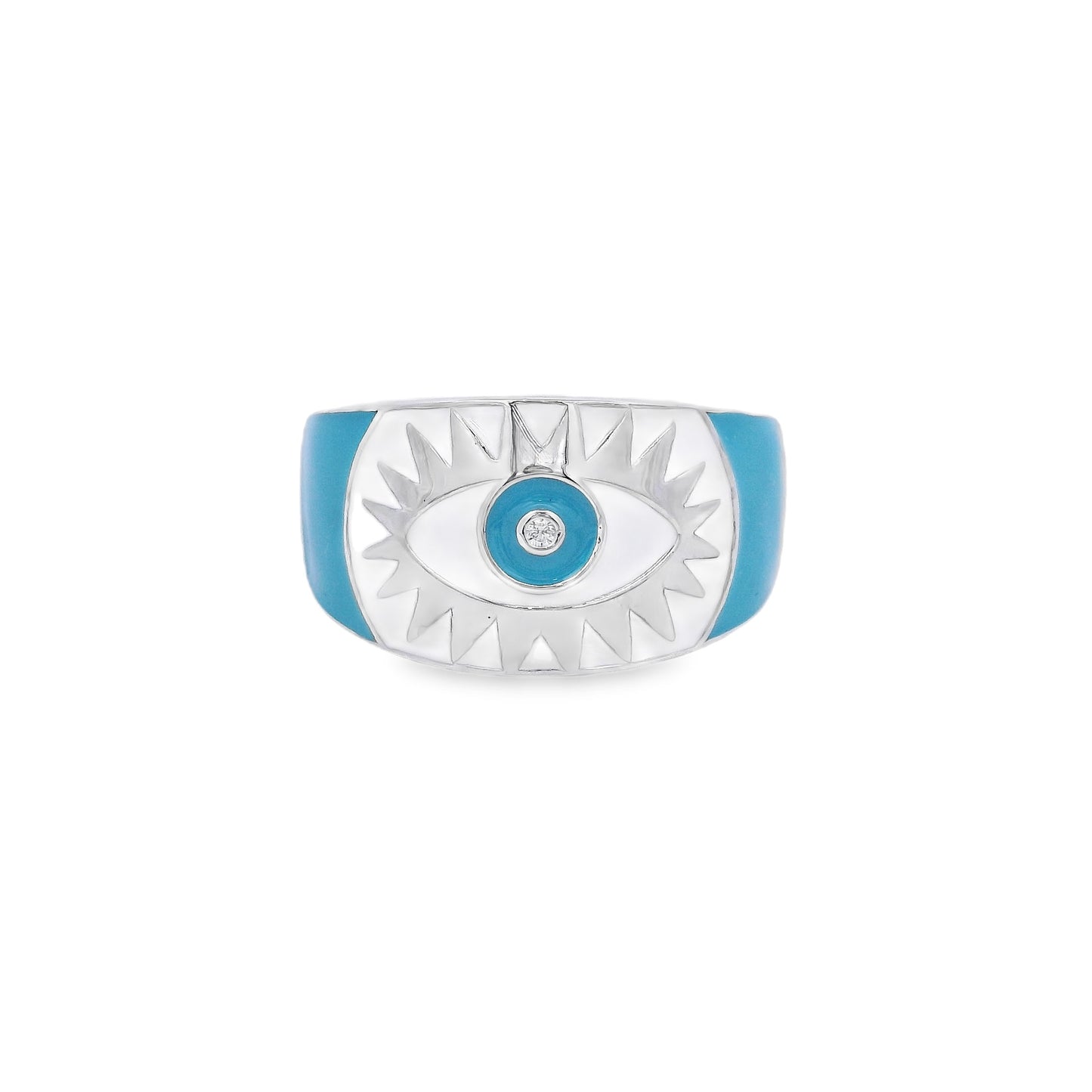 Silver & Blue Evil Eye Ring