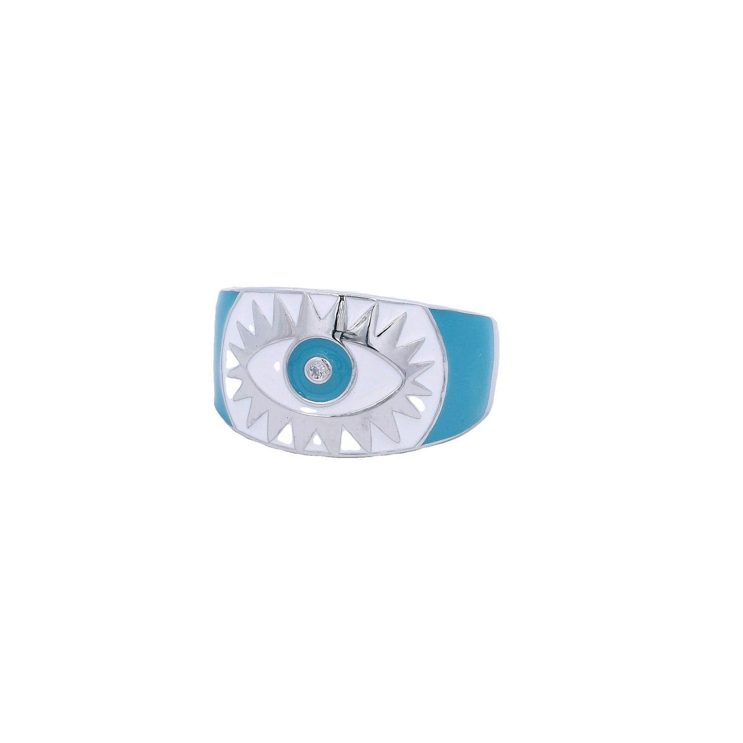 Silver & Blue Evil Eye Ring
